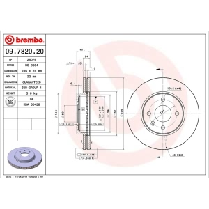 brembo OE Replacement Front Brake Rotor for Daewoo Nubira - 09.7820.20