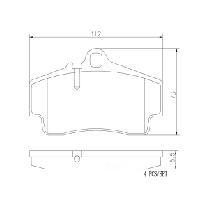 brembo Premium Ceramic Rear Disc Brake Pads for 2011 Porsche Cayman - P65008N