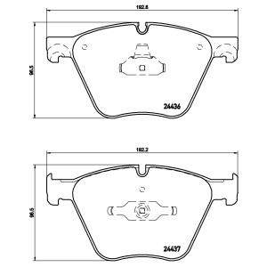 brembo Premium Low-Met OE Equivalent Front Brake Pads for 2015 BMW 760Li - P06073