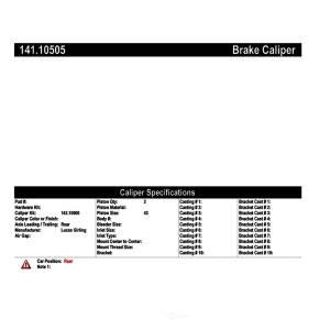 Centric Semi-Loaded Brake Caliper for Peugeot - 141.10505