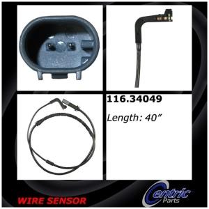 Centric Rear Brake Pad Sensor for 2013 BMW X5 - 116.34049