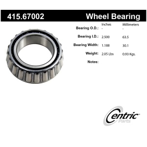 Centric Premium™ Rear Driver Side Inner Wheel Bearing for 1994 Dodge Ram 2500 - 415.67002