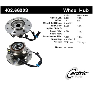 Centric Premium™ Wheel Bearing And Hub Assembly for 1999 GMC K2500 Suburban - 402.66003