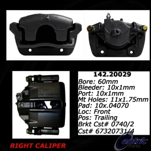 Centric Posi Quiet™ Loaded Brake Caliper for 1989 Jaguar Vanden Plas - 142.20029