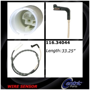 Centric Front Brake Pad Sensor for BMW 325xi - 116.34044