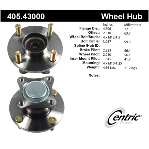 Centric Premium™ Wheel Bearing And Hub Assembly for 1992 Isuzu Stylus - 405.43000