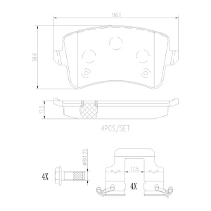 brembo Premium Ceramic Rear Disc Brake Pads for 2013 Audi S4 - P85099N