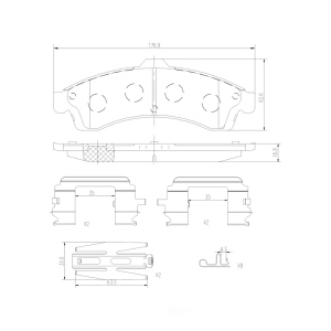 brembo Premium Ceramic Front Disc Brake Pads for 2003 GMC Envoy - P10009N