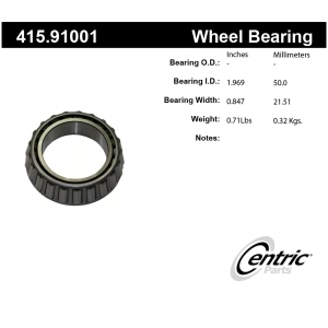 Centric Premium™ Rear Driver Side Inner Wheel Bearing for Toyota Pickup - 415.91001