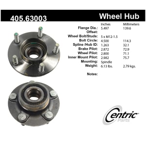 Centric Premium™ Wheel Bearing And Hub Assembly for Chrysler Intrepid - 405.63003