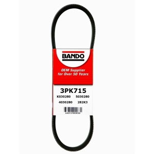 BANDO Rib Ace™ V-Ribbed Serpentine Belt for 1988 Acura Integra - 3PK715