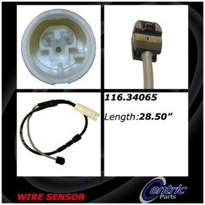 Centric Brake Pad Sensor Wire for 2012 BMW 335is - 116.34065