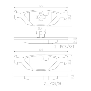 brembo Premium Ceramic Rear Disc Brake Pads for Saab 9000 - P71003N