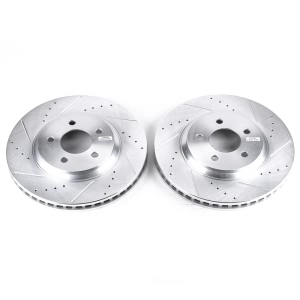 Power Stop PowerStop Evolution Performance Drilled, Slotted& Plated Brake Rotor Pair - AR8171XPR