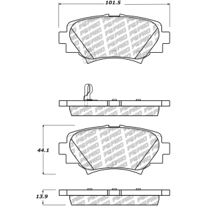 Centric Posi Quiet Pro™ Ceramic Rear Disc Brake Pads for 2017 Mazda 3 - 500.17290