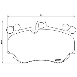 brembo Premium Low-Met OE Equivalent Front Brake Pads for 2006 Porsche Cayenne - P65016