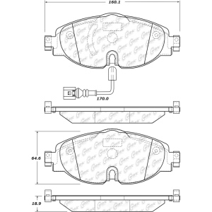 Centric Posi Quiet™ Ceramic Front Disc Brake Pads for Audi A3 Quattro - 105.17600