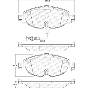 Centric Posi Quiet™ Ceramic Front Disc Brake Pads for Volkswagen Golf Alltrack - 105.17600