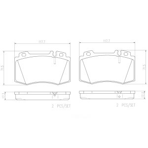 brembo Premium Ceramic Front Disc Brake Pads for 2008 Mercedes-Benz CLK550 - P50053N