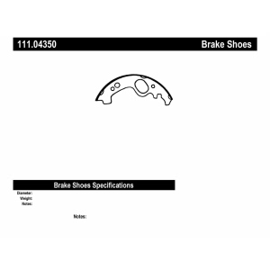 Centric Premium™ Drum Brake Shoes for Fiat - 111.04350