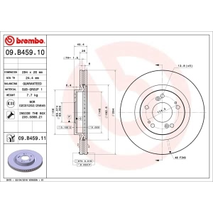 brembo UV Coated Series Vented Front Brake Rotor for Mitsubishi - 09.B459.11