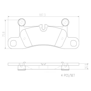 brembo Premium Ceramic Rear Disc Brake Pads for 2015 Porsche Cayenne - P65027N