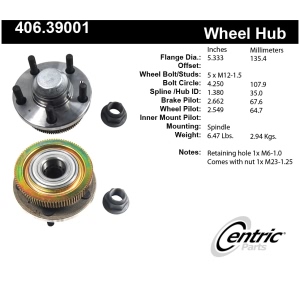 Centric Premium™ Wheel Bearing And Hub Assembly for Volvo 760 - 406.39001