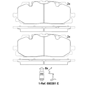 brembo Premium Low-Met OE Equivalent Front Brake Pads for 2019 Audi Q8 - P85165