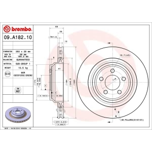 brembo UV Coated Series Vented Rear Brake Rotor for Chrysler - 09.A182.11