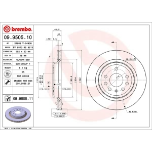 brembo UV Coated Series Vented Rear Brake Rotor for Saab 9-3 - 09.9505.11