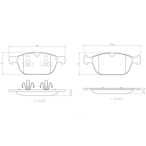 brembo Premium Ceramic Front Disc Brake Pads for 2012 Volvo XC60 - P86023N