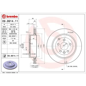 brembo UV Coated Series Vented Rear Brake Rotor for 2011 Land Rover LR2 - 09.9914.11