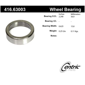 Centric Premium™ Wheel Bearing Race for 1989 Chevrolet G20 - 416.63003