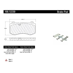 Centric Formula 100 Series™ OEM Brake Pads for 2010 Mercedes-Benz CL600 - 100.12230