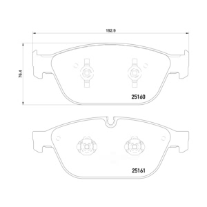 brembo Premium Low-Met OE Equivalent Front Brake Pads for 2016 Audi A8 Quattro - P85128