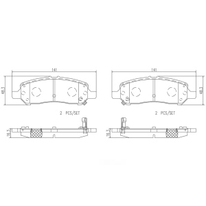 brembo Premium Ceramic Rear Disc Brake Pads for 2016 Dodge Dart - P18031N