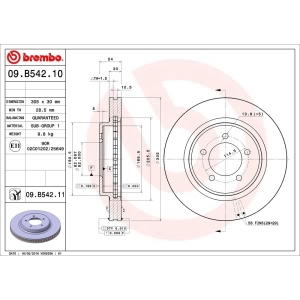 brembo UV Coated Series Vented Front Brake Rotor for 2007 Mercury Mountaineer - 09.B542.11