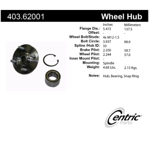 Centric Premium™ Wheel Hub Repair Kit for Saturn SL1 - 403.62001