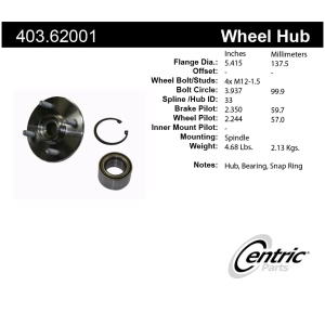 Centric Premium™ Wheel Hub Repair Kit for 1998 Saturn SW1 - 403.62001