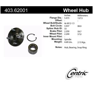 Centric Premium™ Wheel Hub Repair Kit for 2000 Saturn SC1 - 403.62001