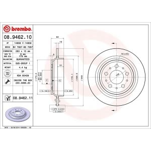 brembo UV Coated Series Solid Rear Brake Rotor for 1999 Volvo V70 - 08.9462.11