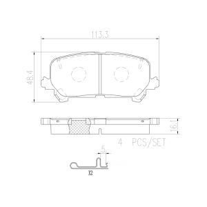 brembo Premium Ceramic Rear Disc Brake Pads for 2016 Acura MDX - P28088N