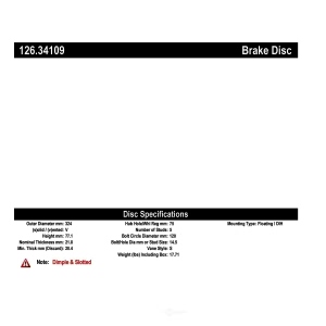 Centric Premium™ OE Style Slotted Brake Rotor for 2013 BMW 135is - 126.34109