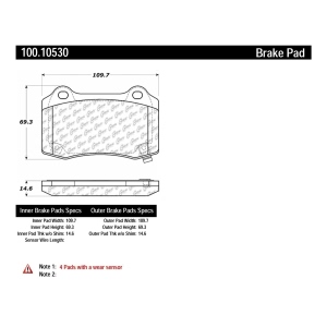 Centric Formula 100 Series™ OEM Brake Pads for 2017 Chevrolet SS - 100.10530