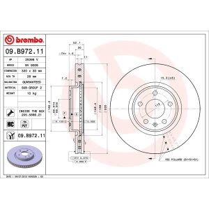 brembo UV Coated Series Vented Front Brake Rotor for Audi Q5 - 09.B972.11