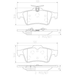 brembo Premium Ceramic Rear Disc Brake Pads for 2018 Ford Focus - P59042N