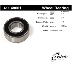 Centric Premium™ Axle Shaft Bearing Assembly Single Row for 1986 Chevrolet Sprint - 411.48001