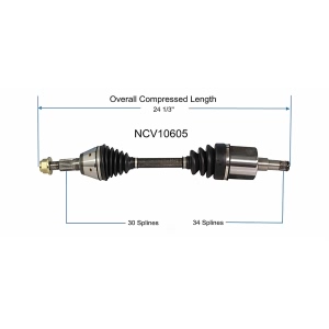 GSP North America Front Driver Side CV Axle Assembly for 2003 Oldsmobile Alero - NCV10605
