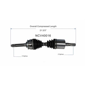 GSP North America Front Passenger Side CV Axle Assembly for 1992 Isuzu Amigo - NCV40016