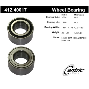 Centric Premium™ Rear Passenger Side Wheel Bearing for 1997 Acura RL - 412.40017